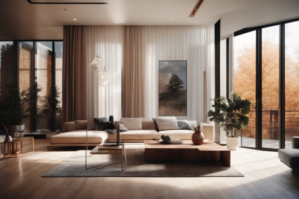 modern home interior with heat blocking window film applied