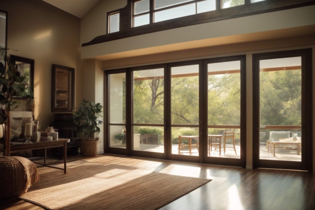 Austin home interior with sunlight filtering through window film