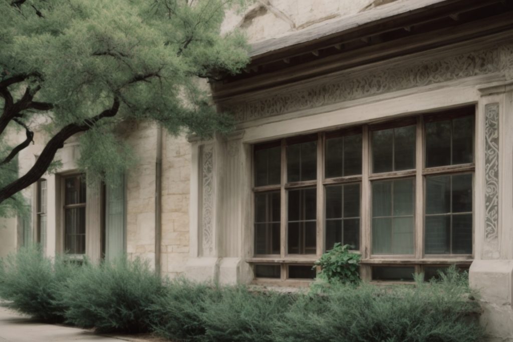 Historic building in Austin with protective window film