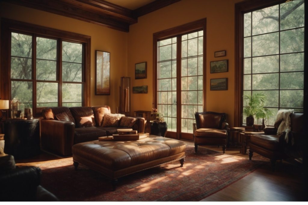 interior of historic Austin home with heat control window film