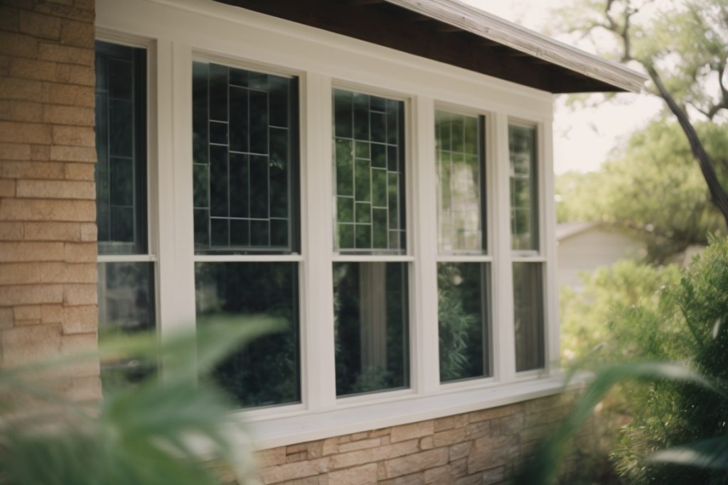 Austin home with security window film and broken windows