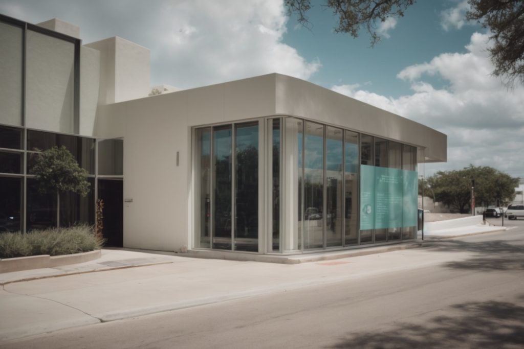 Art gallery in Austin with visible UV protective window film