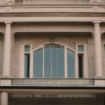 Exterior of a historic building in Austin with thermal window film